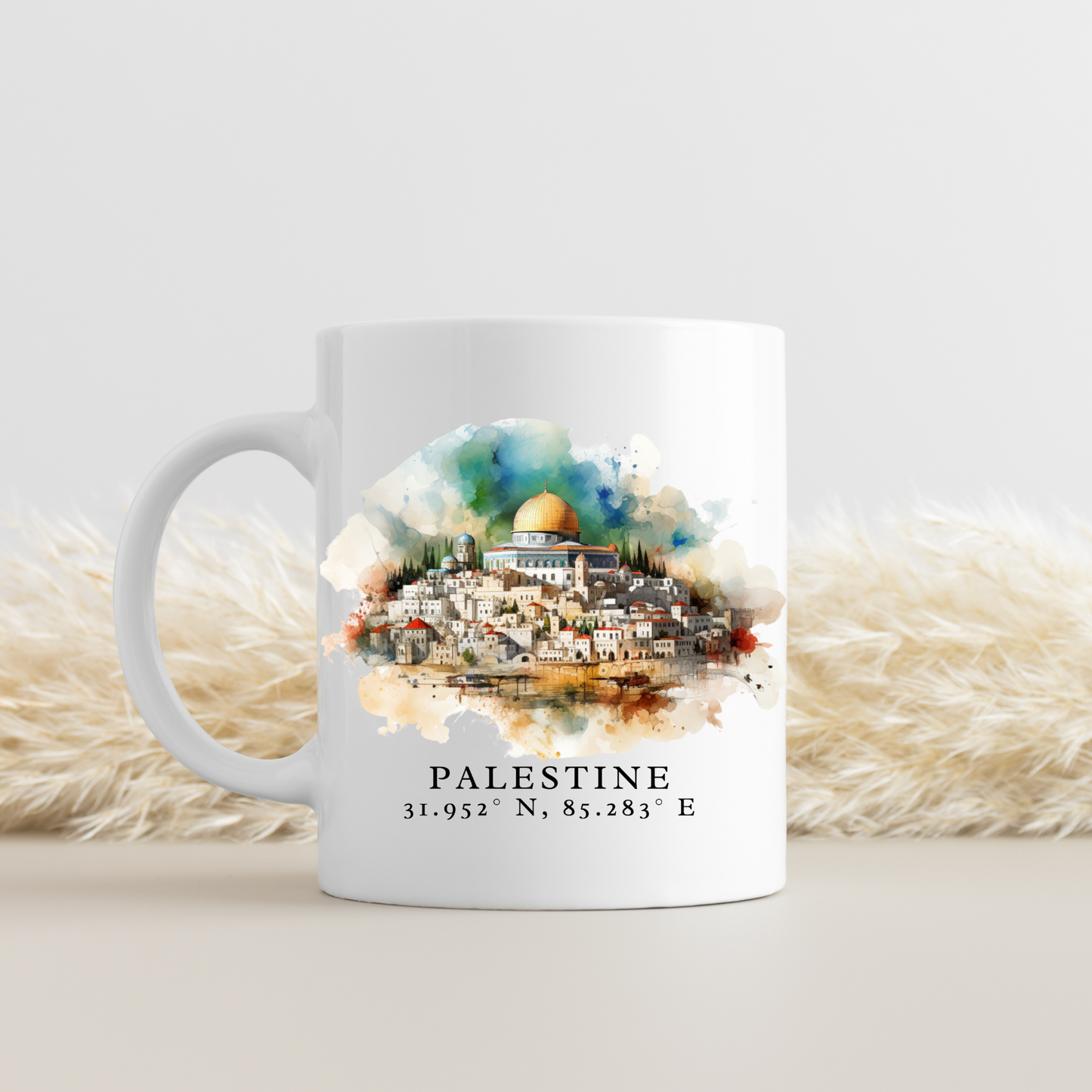 Palestine Coordinates Mug